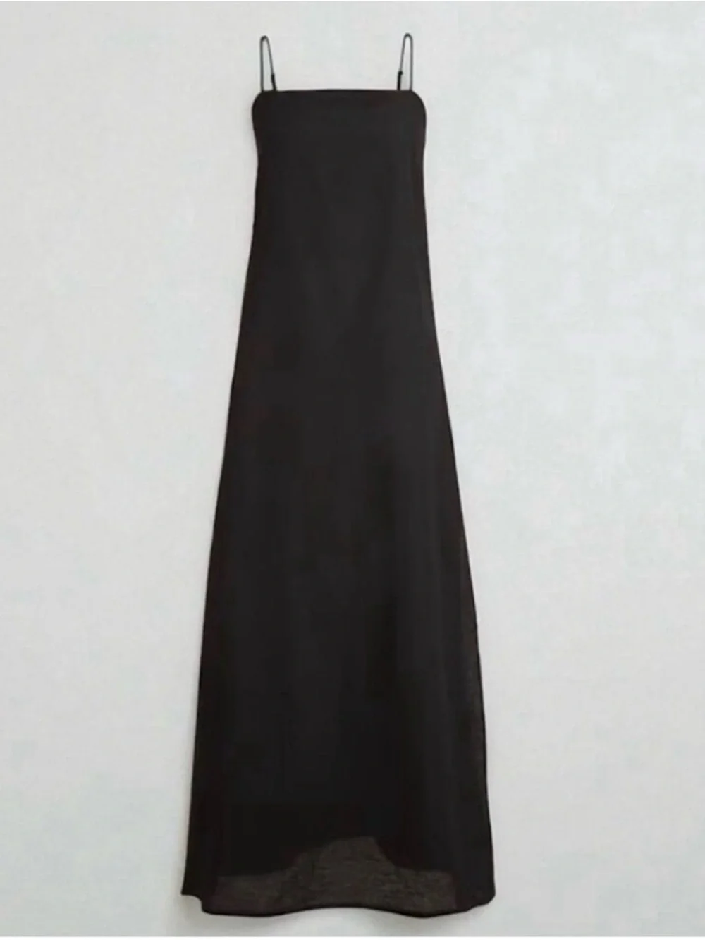 NWT J.Crew linen-cotton, tie/back, midi dress black medium - Picture 1 of 2